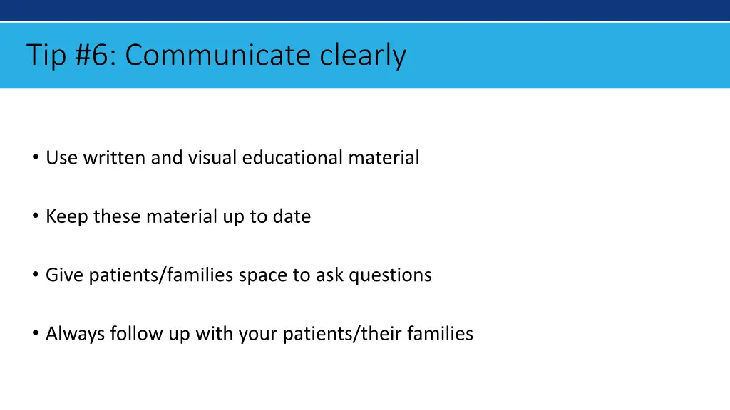tip 6 communicate clearly
