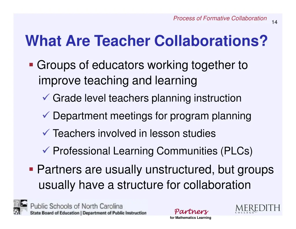 process of formative collaboration