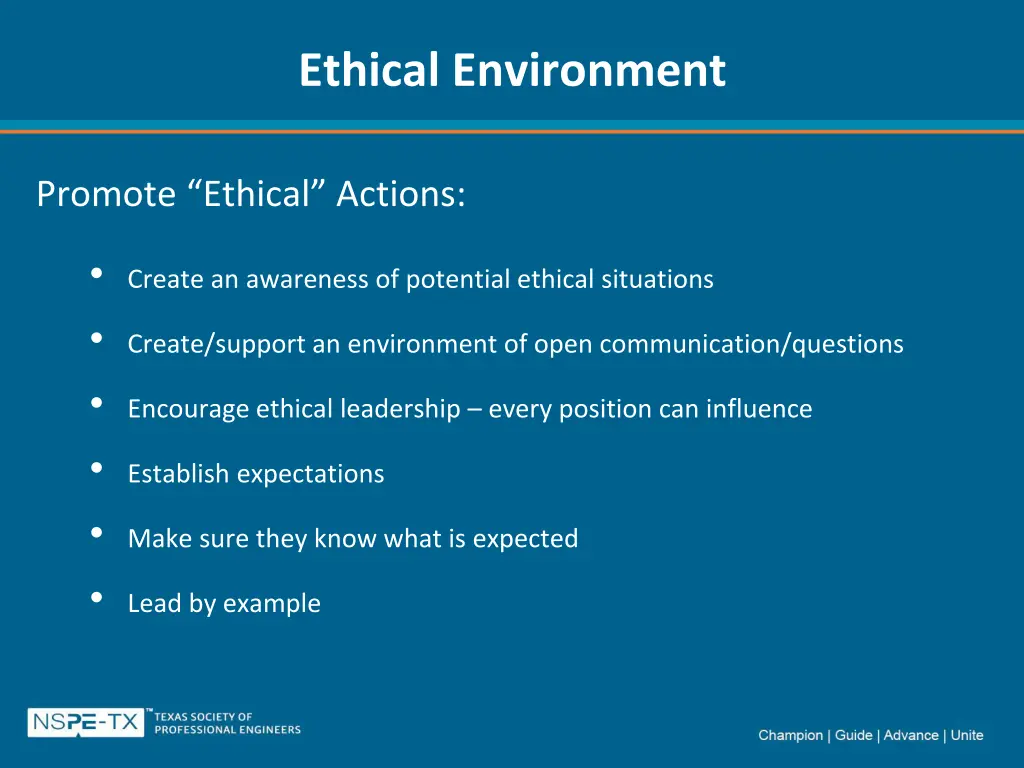 ethical environment