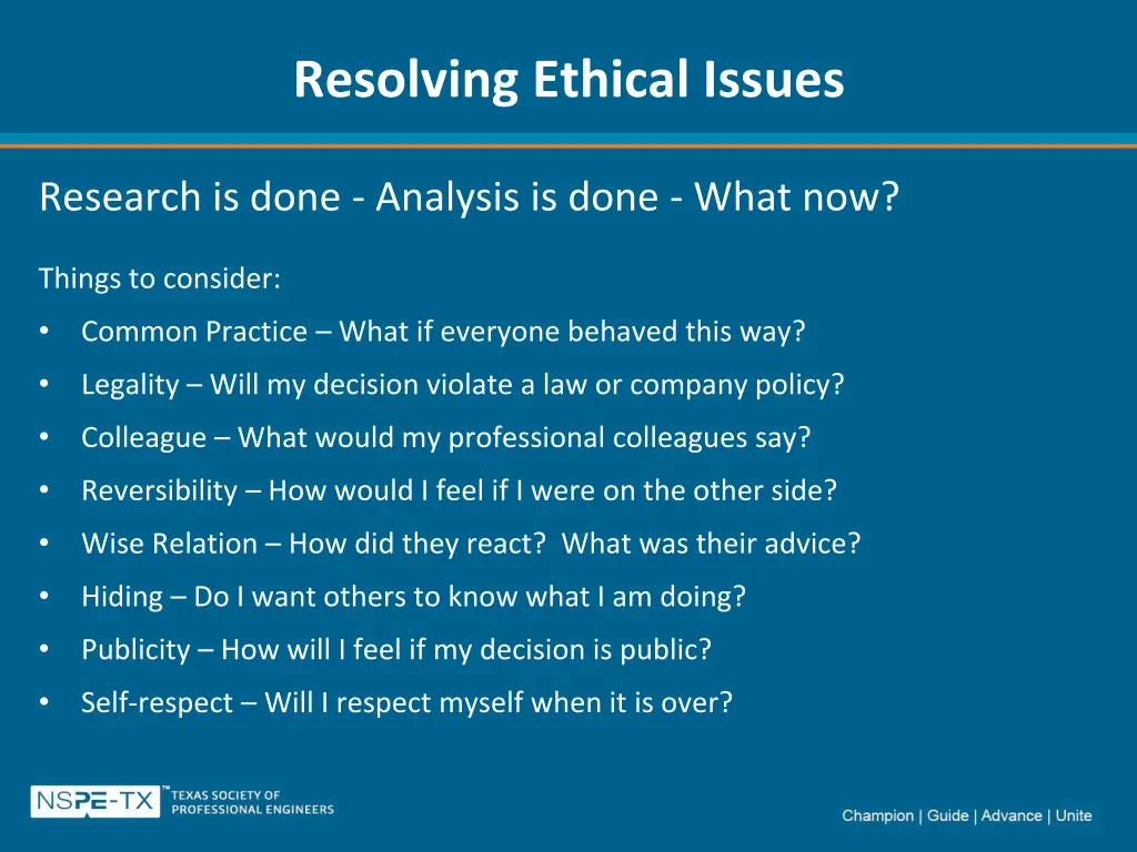 resolving ethical issues 3