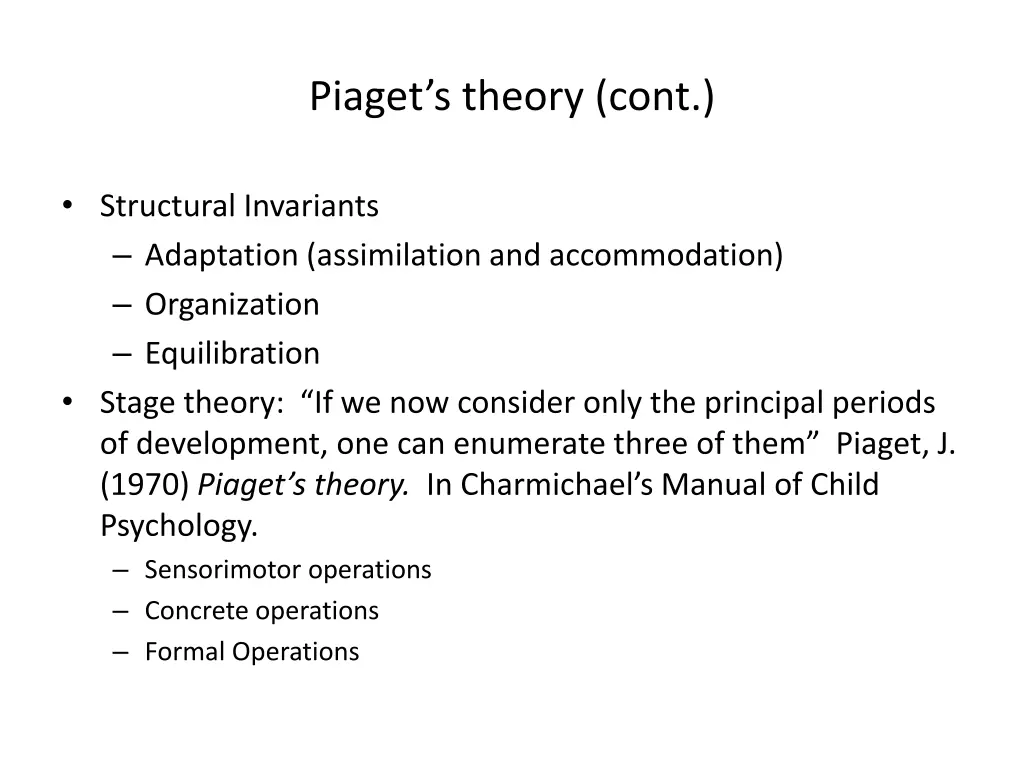 piaget s theory cont