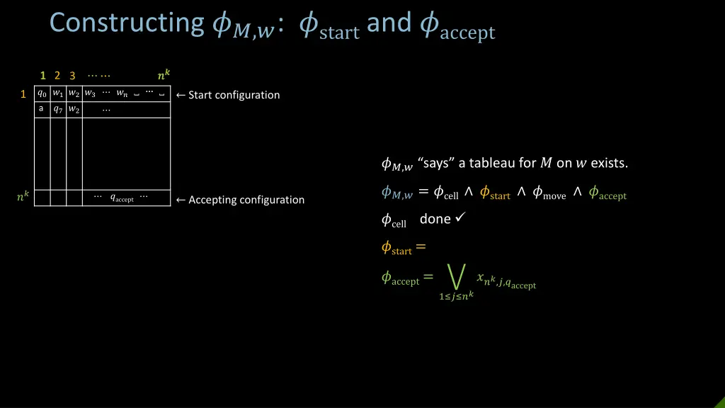 constructing start and accept
