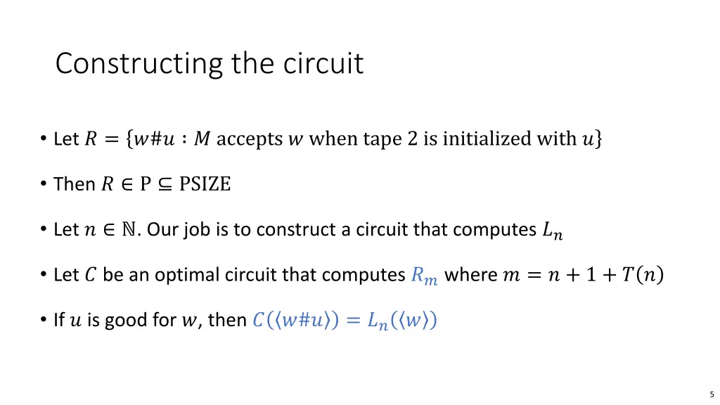 constructing the circuit