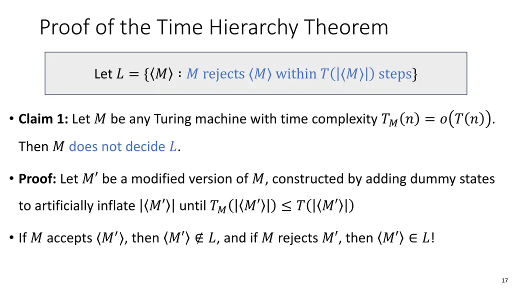 proof of the time hierarchy theorem