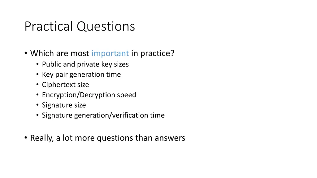 practical questions