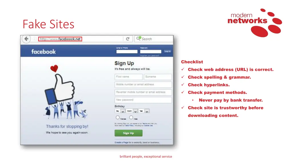 fake sites