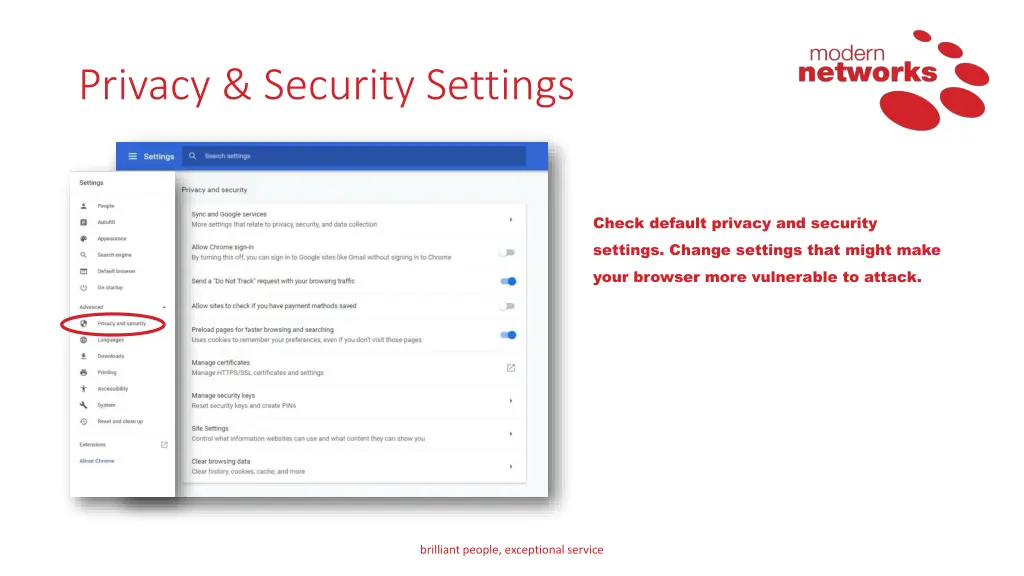 privacy security settings