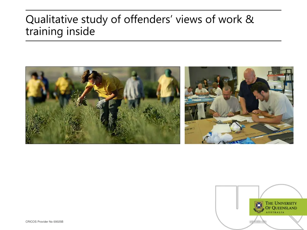 qualitative study of offenders views of work