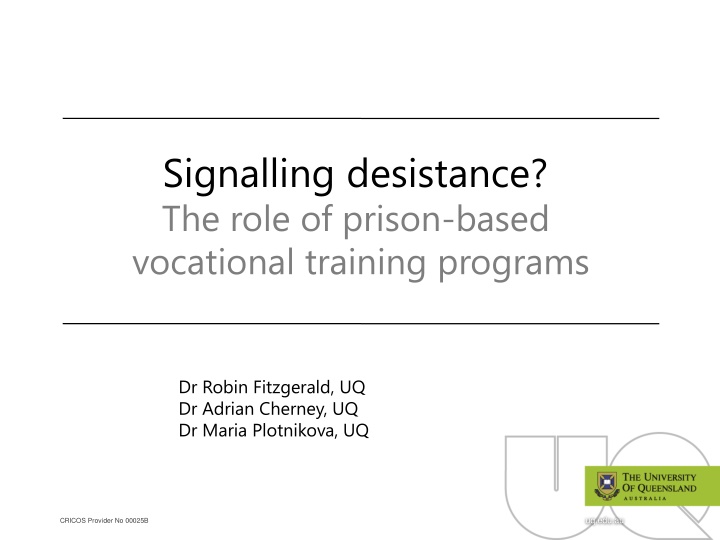signalling desistance the role of prison based