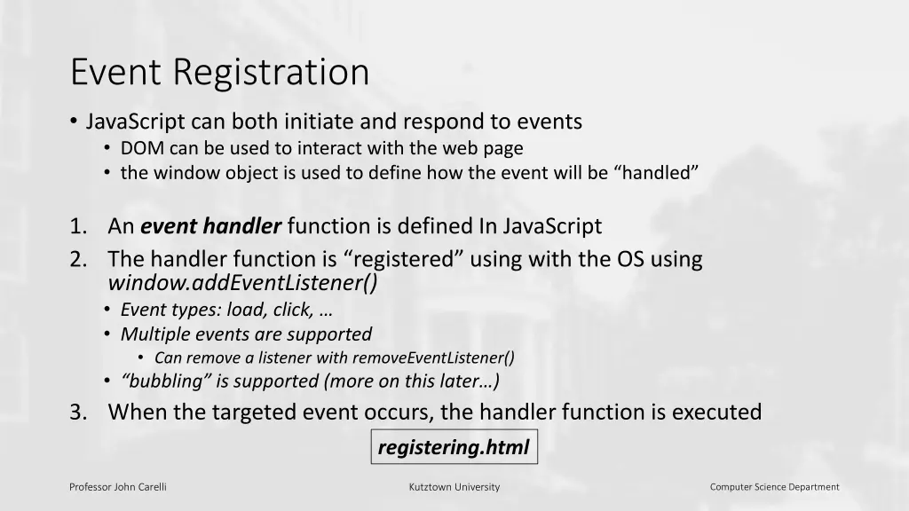 event registration javascript can both initiate