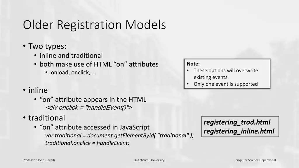 older registration models