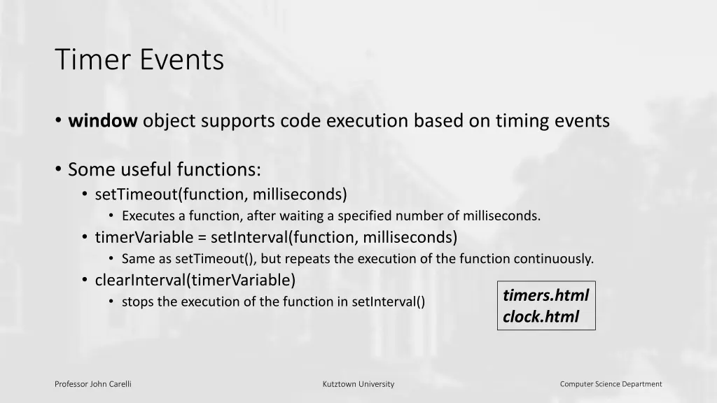 timer events