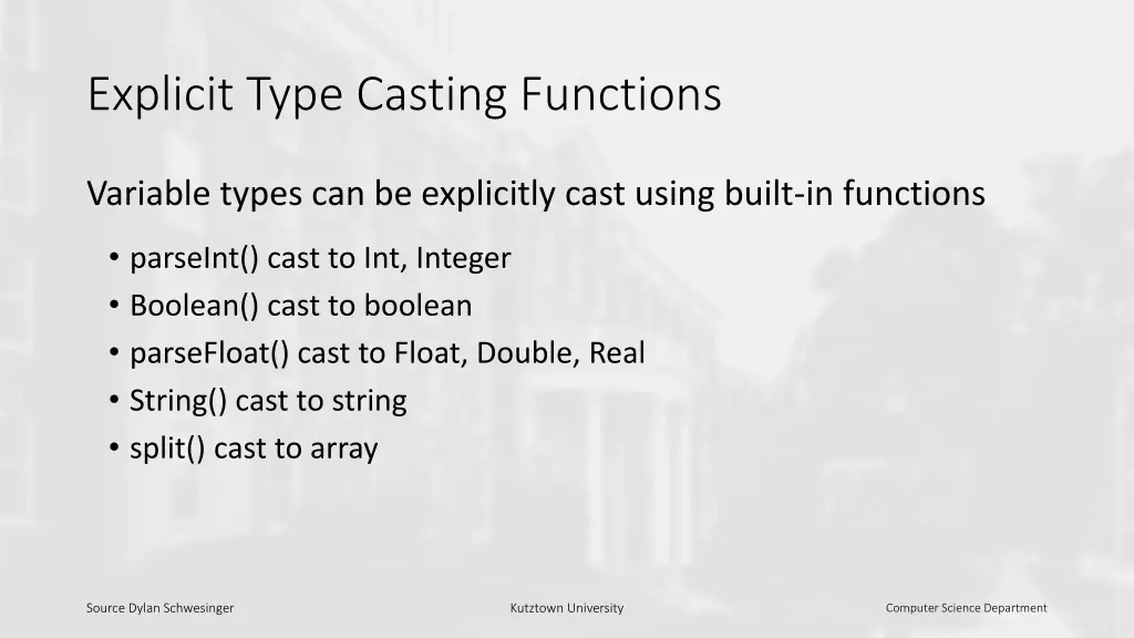 explicit type casting functions