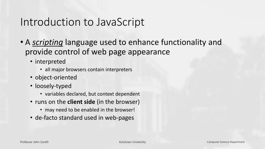 introduction to javascript