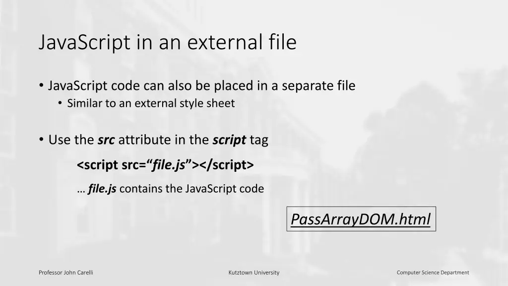 javascript in an external file