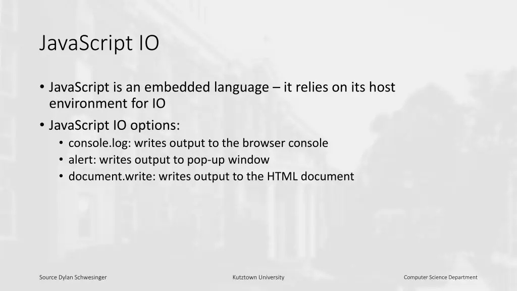 javascript io