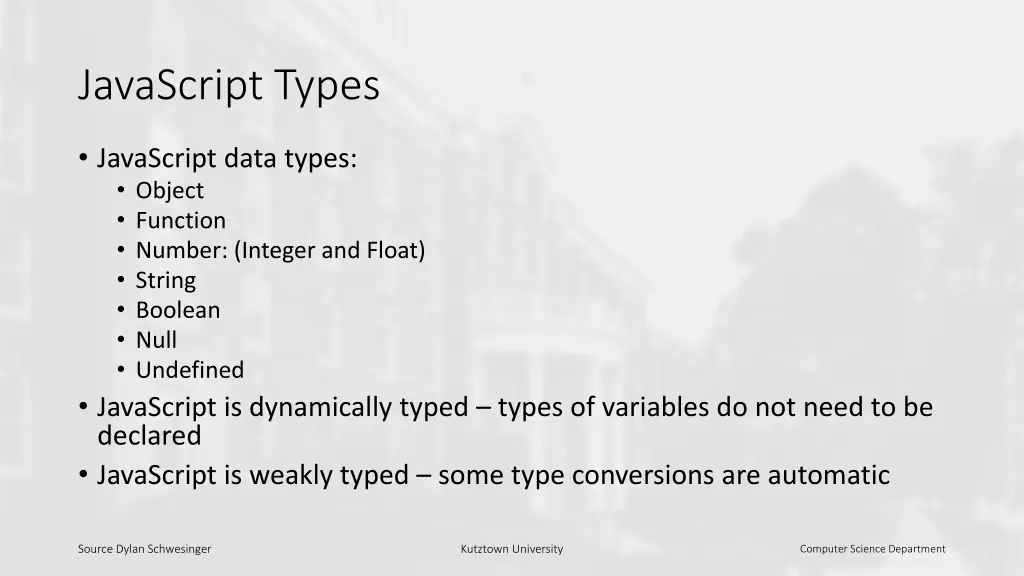 javascript types
