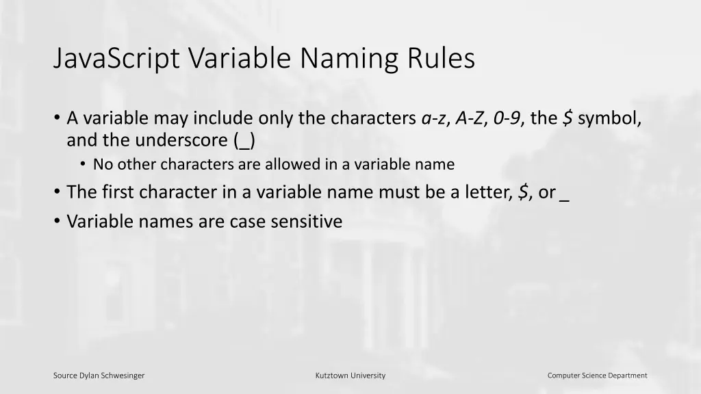 javascript variable naming rules