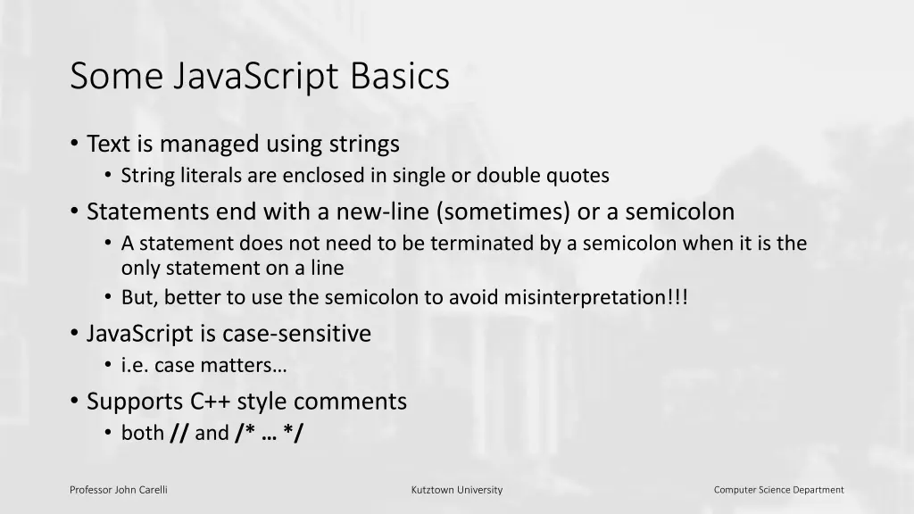 some javascript basics