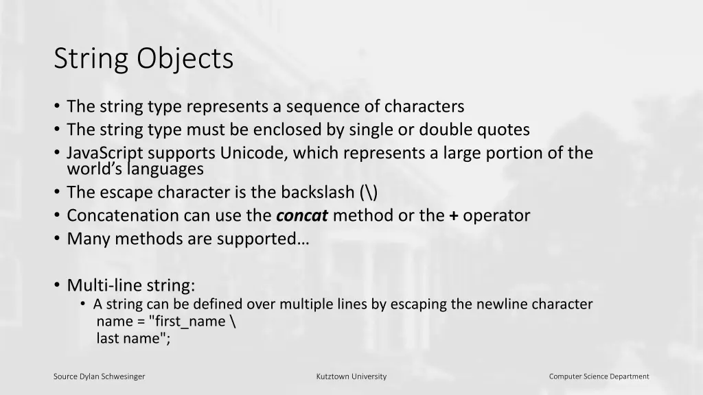string objects