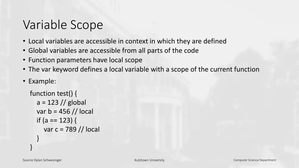 variable scope