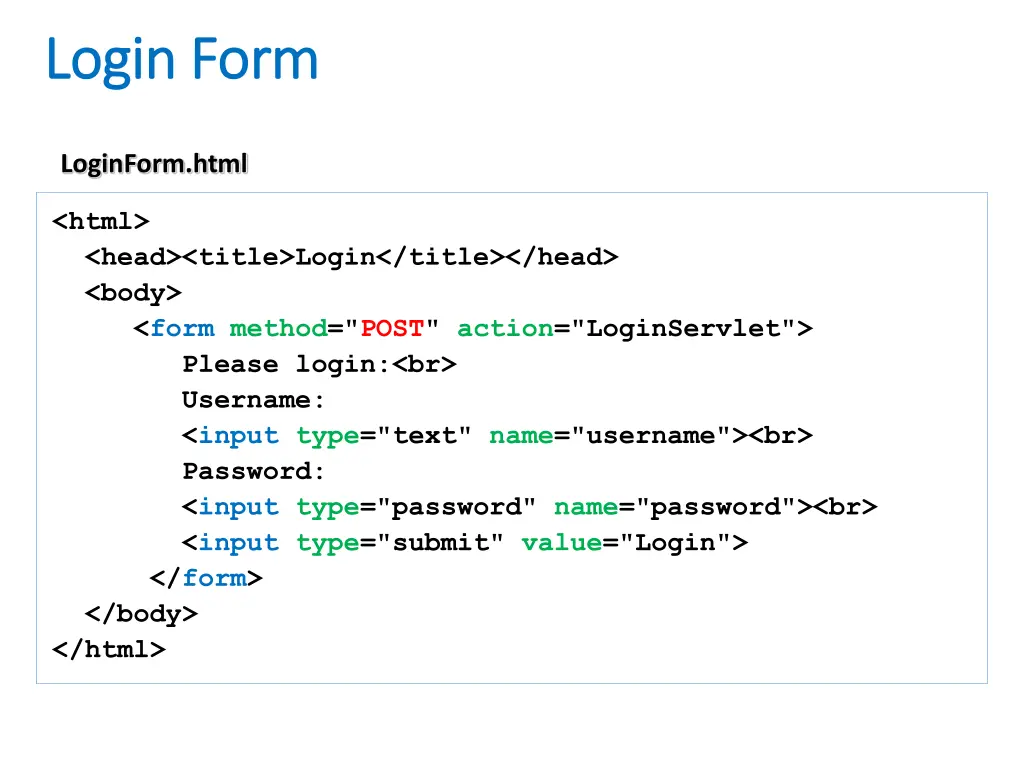 login form login form
