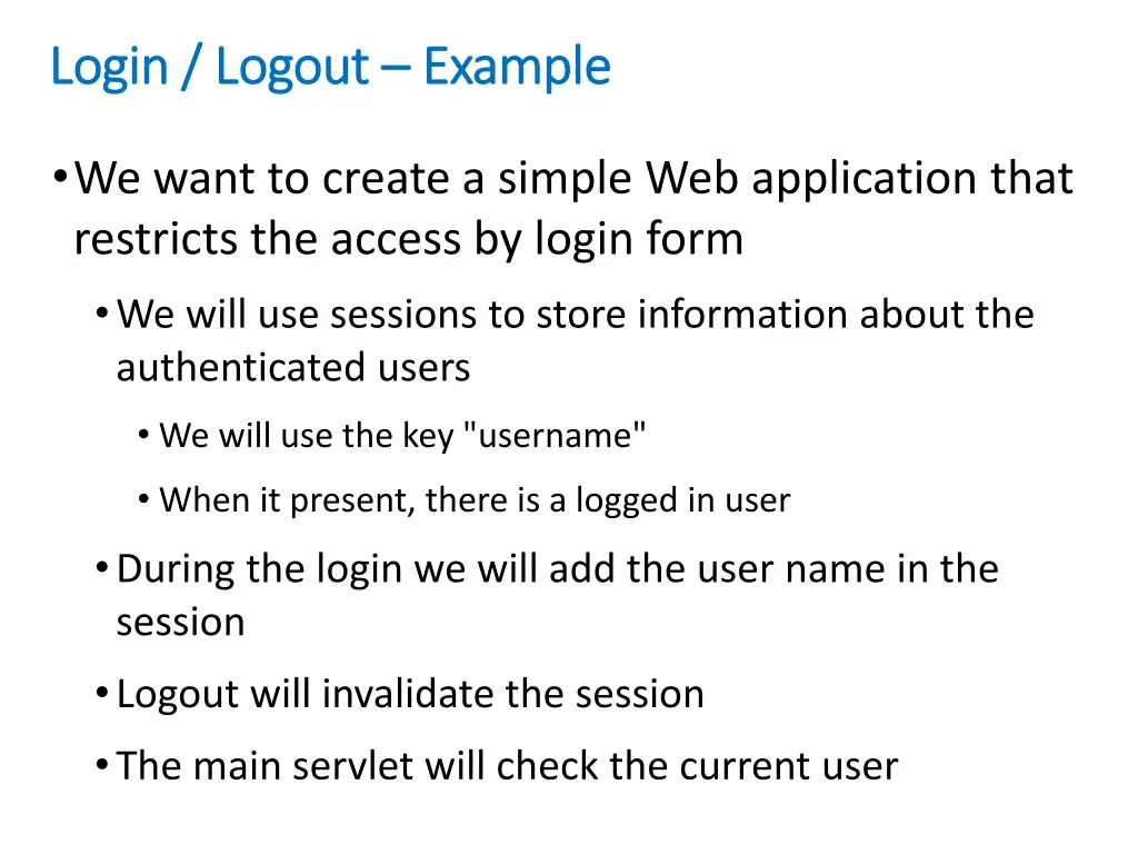 login logout login logout example