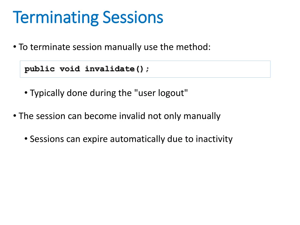 terminating sessions terminating sessions