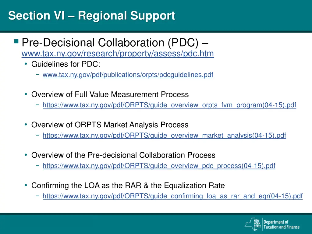 section vi regional support 2