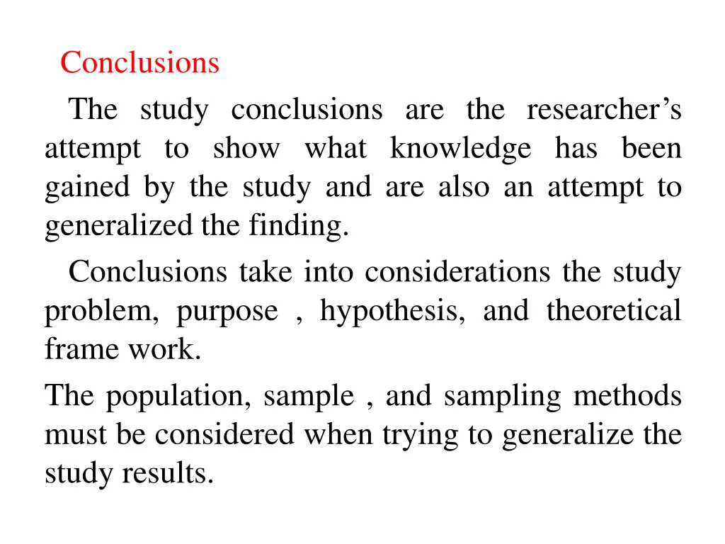 conclusions the study conclusions