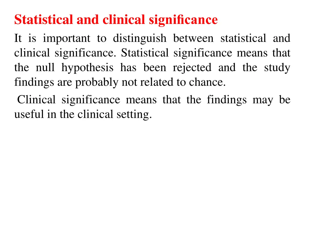 statistical and clinical significance
