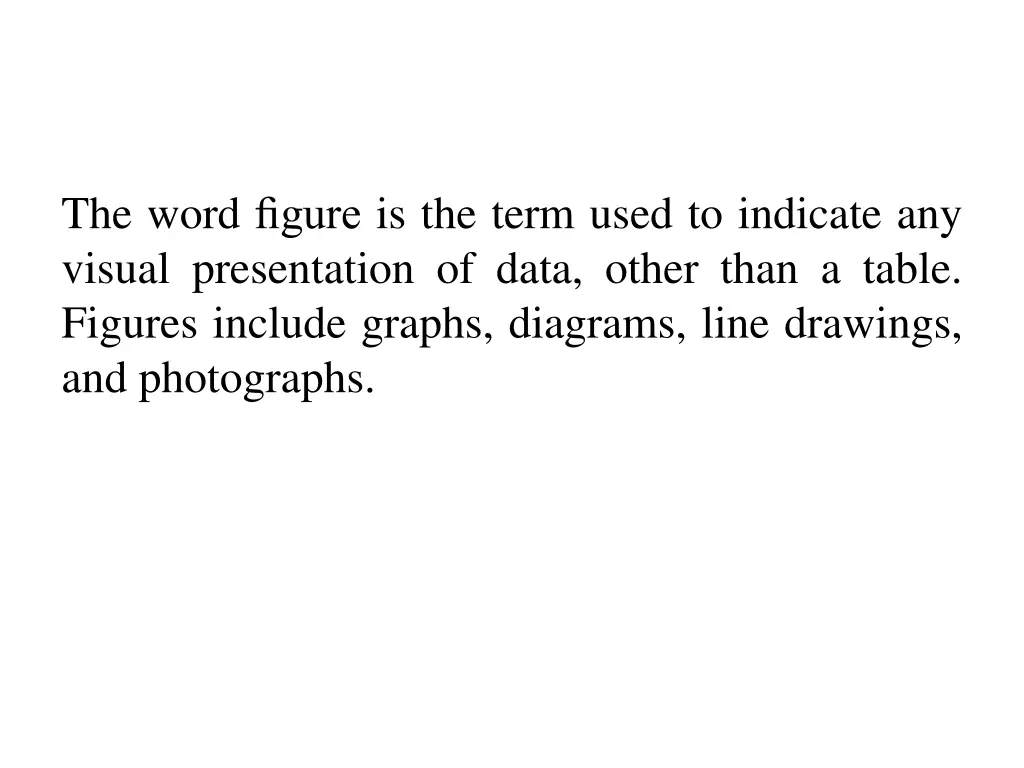 the word figure is the term used to indicate