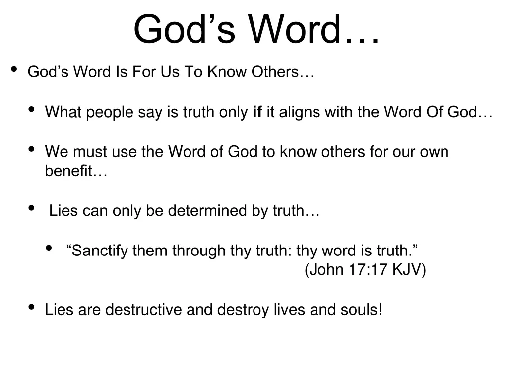 god s word god s word is for us to know others