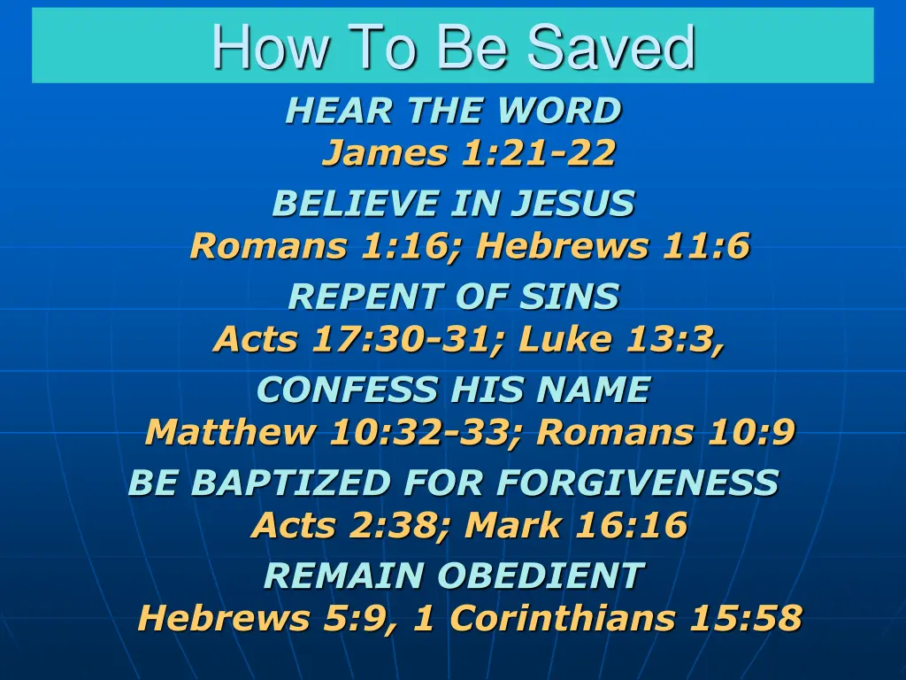 how to be saved