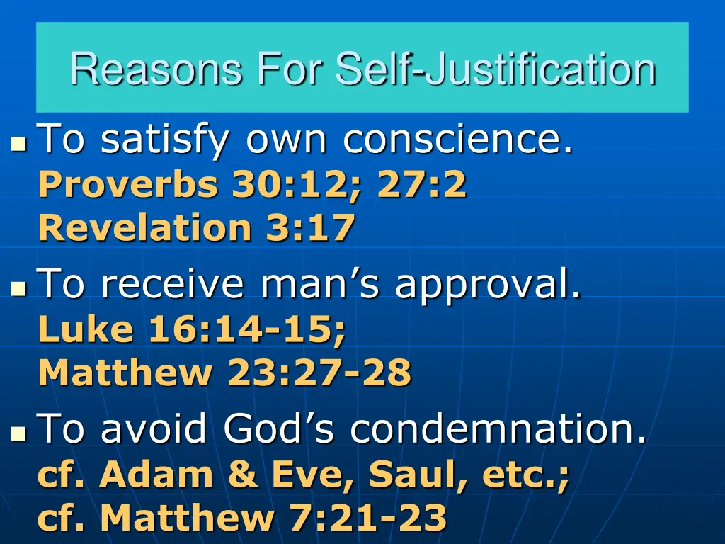 reasons for self justification