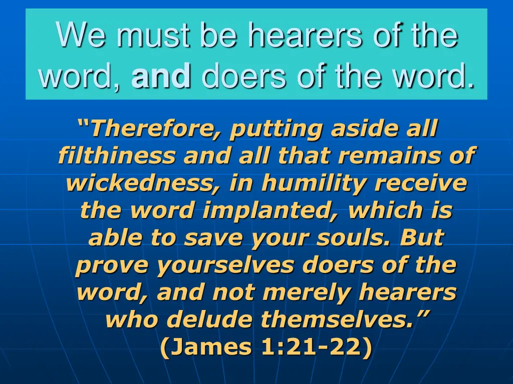 we must be hearers of the word and doers