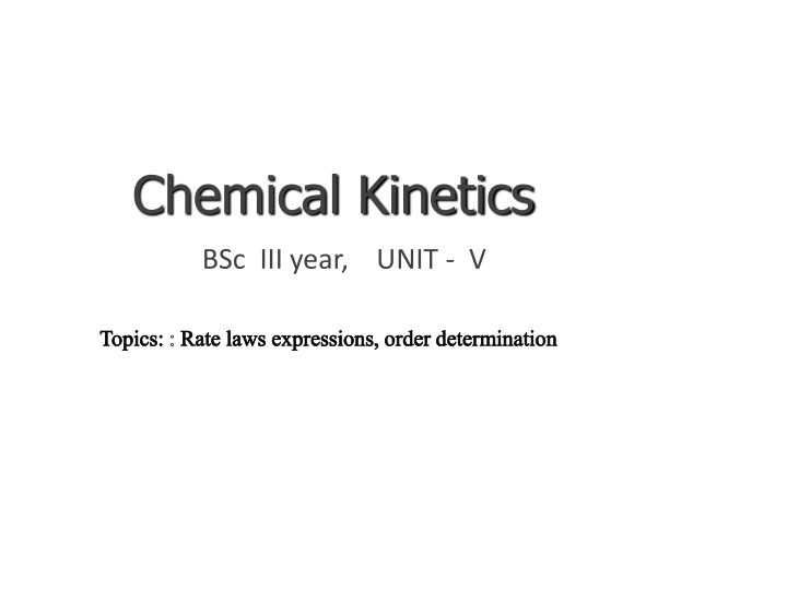 chemical kinetics