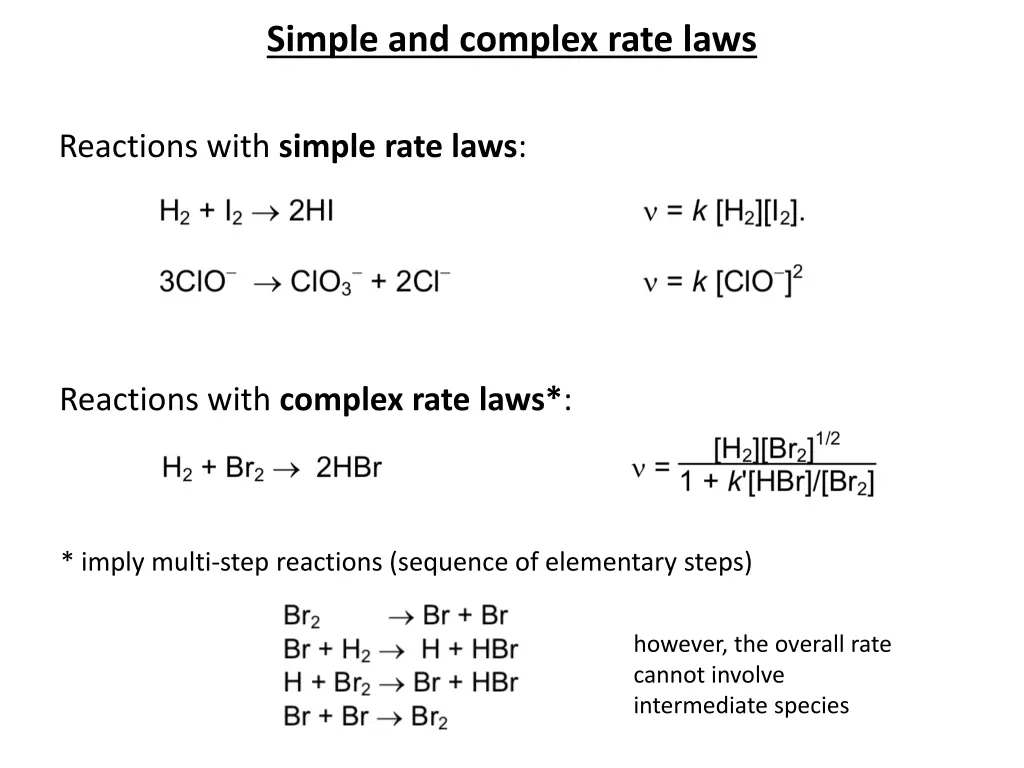 simple and complex rate laws