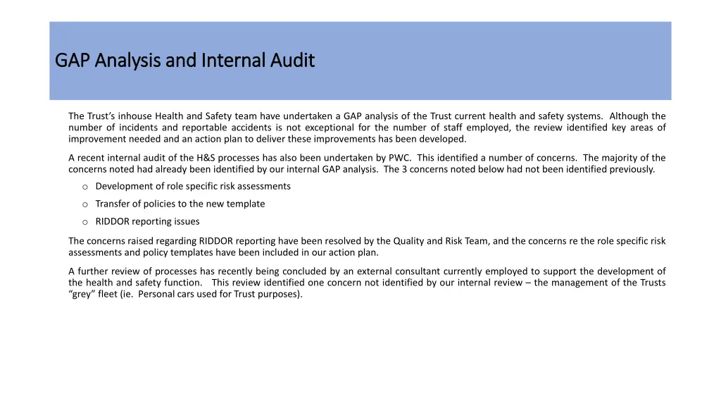 gap analysis and internal audit gap analysis