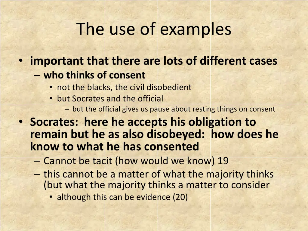 the use of examples