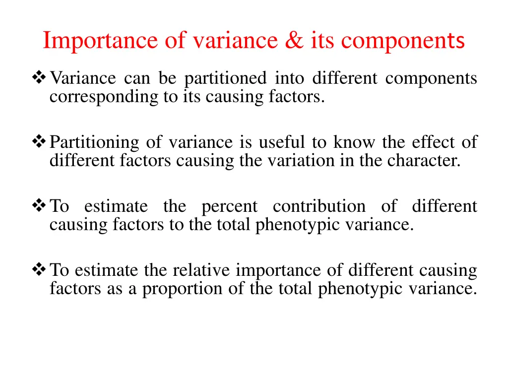 importance of variance its componen ts