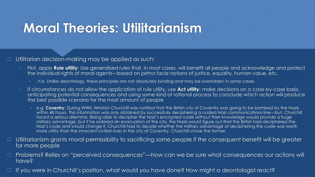 moral theories utilitarianism 1