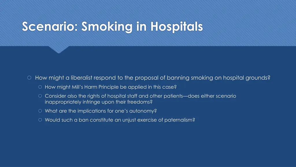 scenario smoking in hospitals