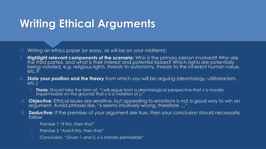 writing ethical arguments