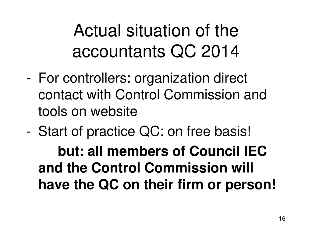 actual situation of the accountants qc 2014