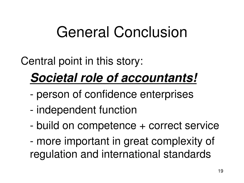 general conclusion