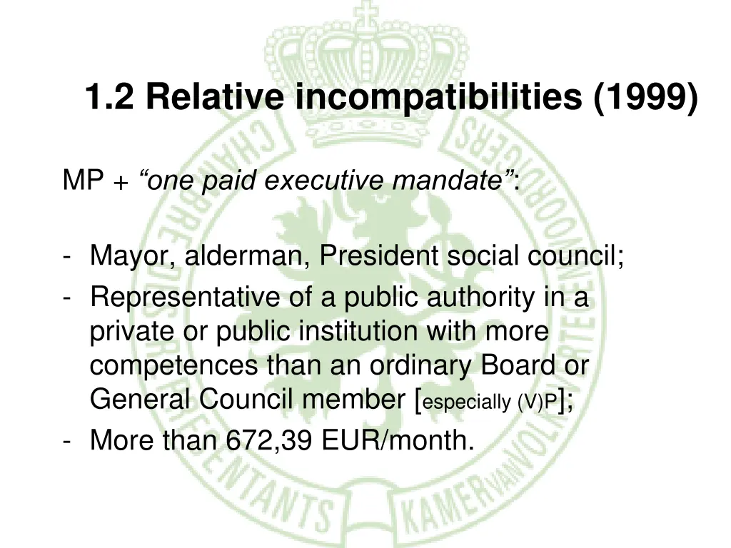 1 2 relative incompatibilities 1999