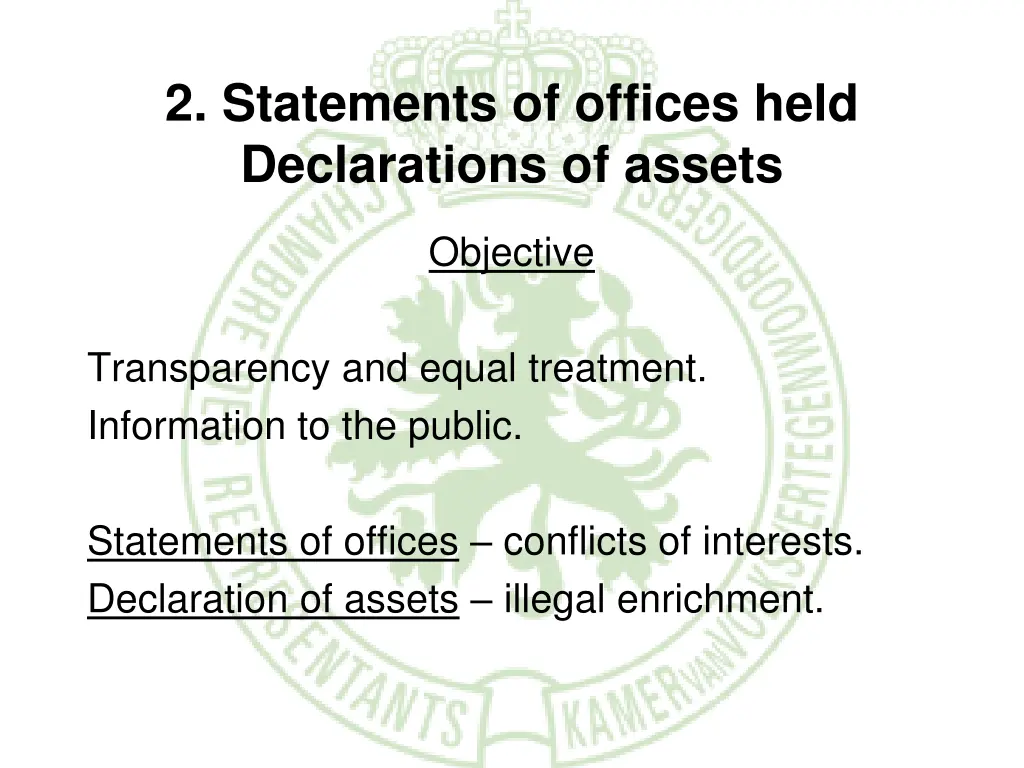 2 statements of offices held declarations