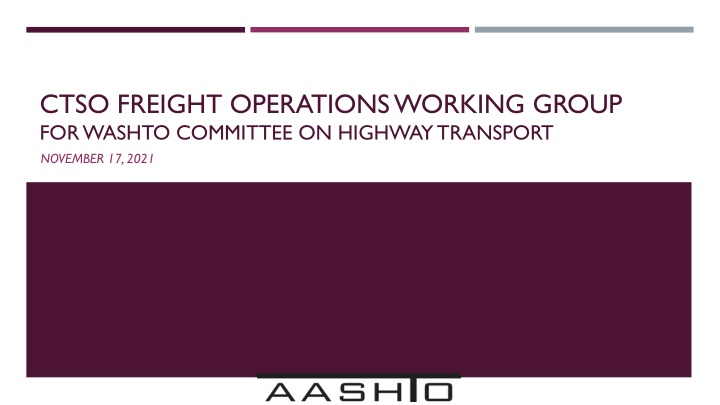 ctso freight operations working group for washto