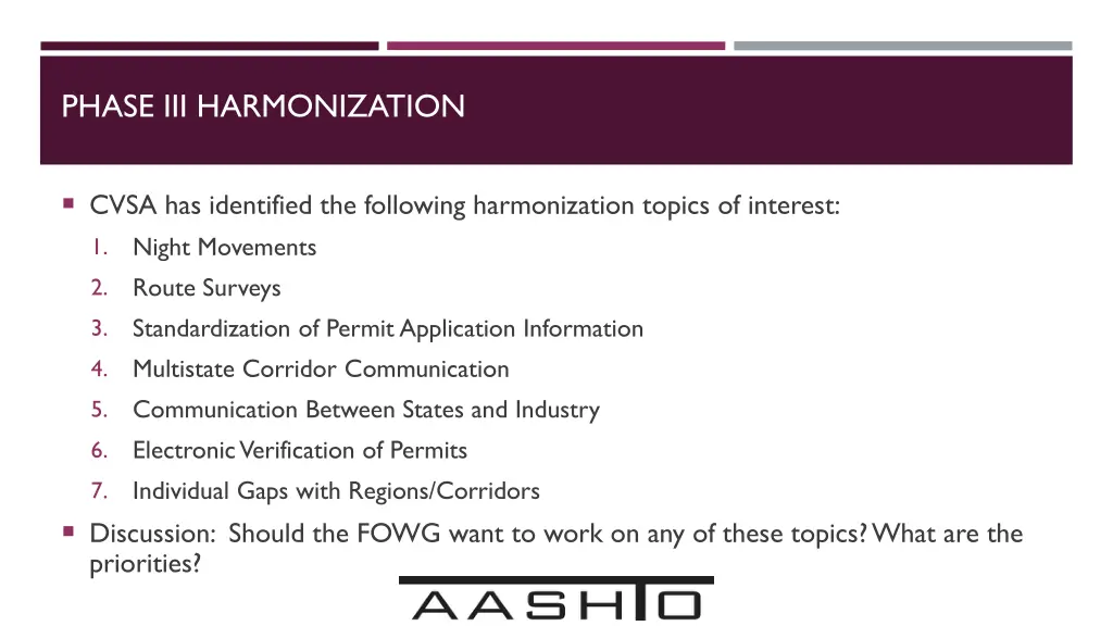 phase iii harmonization